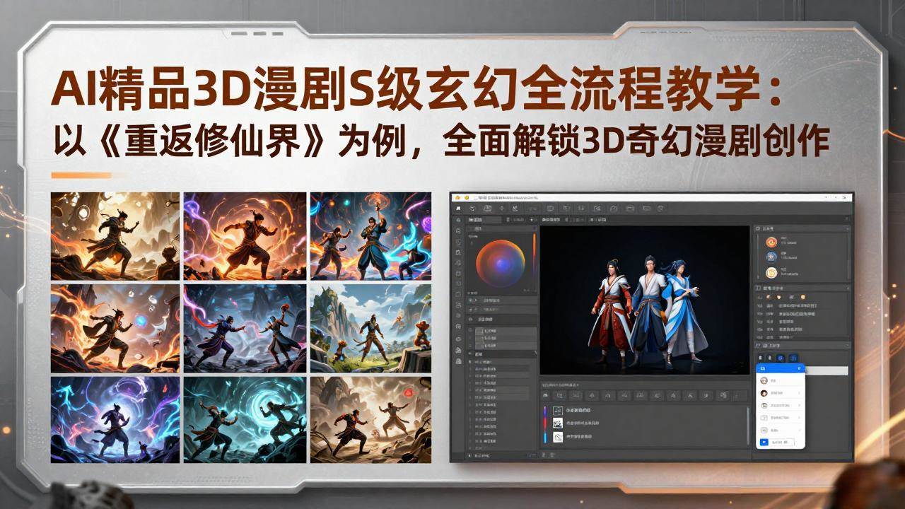 图片[1]|AI精品3D漫剧S级玄幻全流程教学：以《重返修仙界》为例，全面解锁3D奇幻漫剧创作|52搬砖-我爱搬砖网