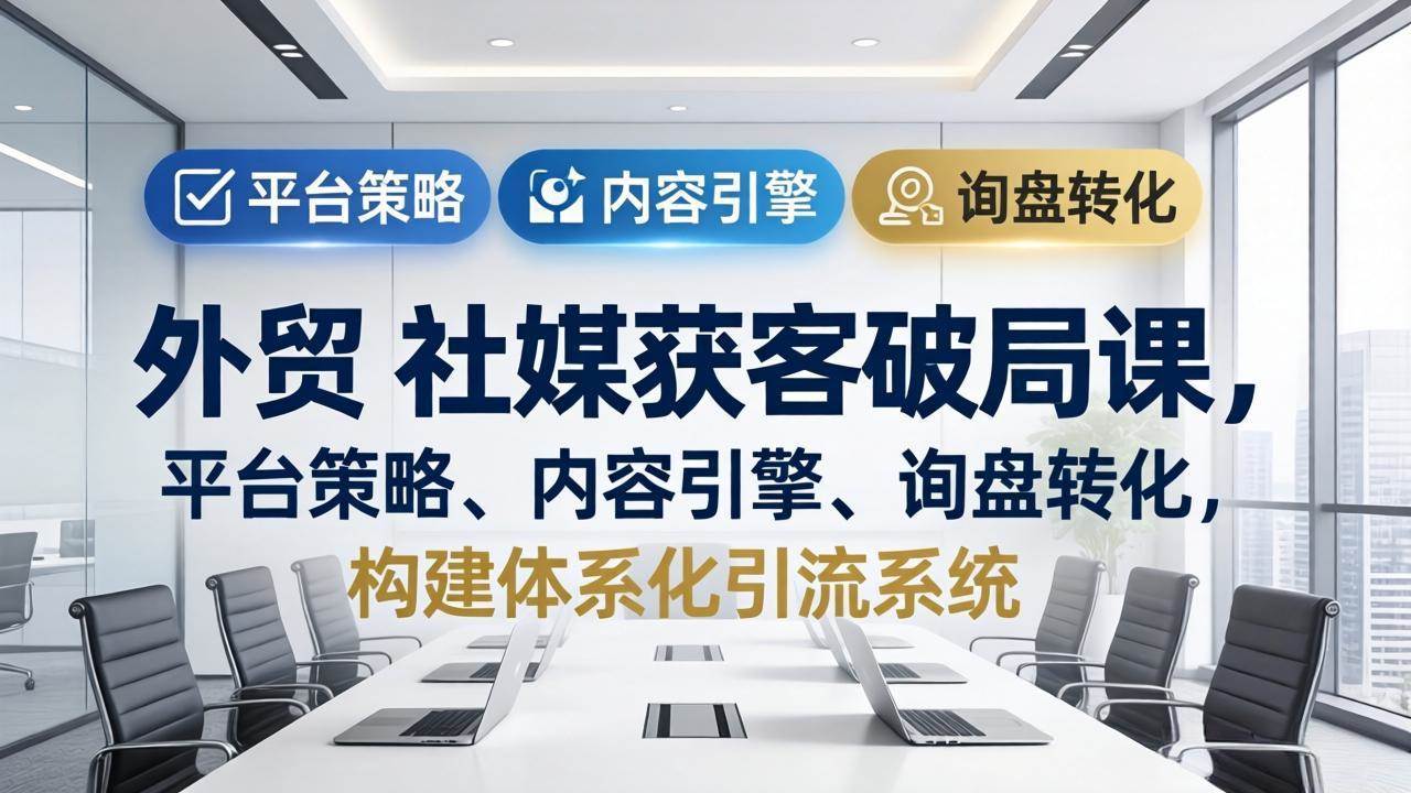 图片[1]|外贸 社媒获客破局课，平台策略、内容引擎、询盘转化，构建体系化引流系统|52搬砖-我爱搬砖网