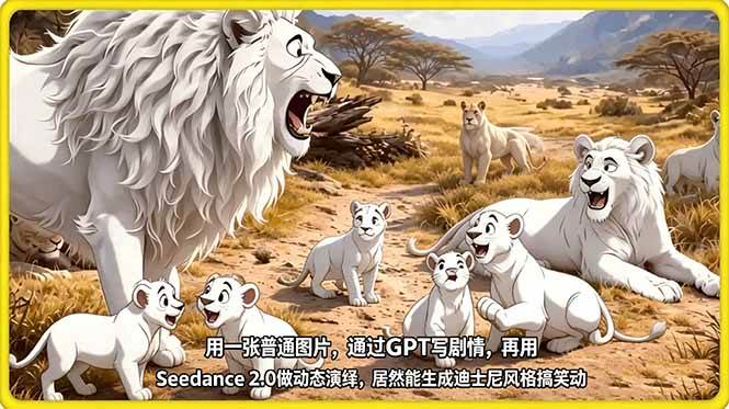 用一张普通图片，通过GPT写剧情，再用Seedance 2.0做动态演绎，居然能生成迪士尼风格搞笑动画|52搬砖-我爱搬砖网