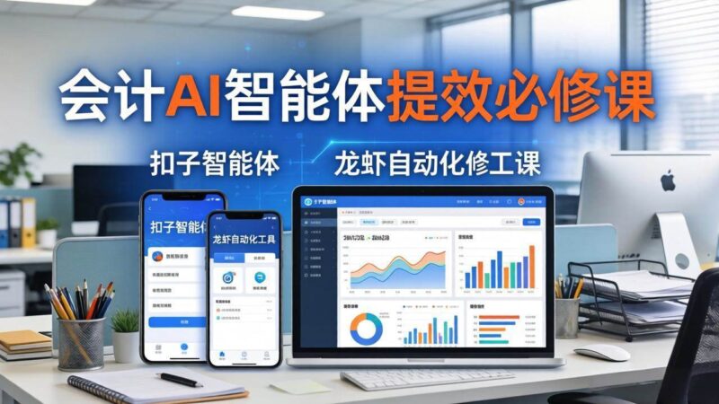 财务会计AI智能体提效必修课：扣子智能体+龙虾自动化+报表分析，一站式提升财务工作效率|52搬砖-我爱搬砖网