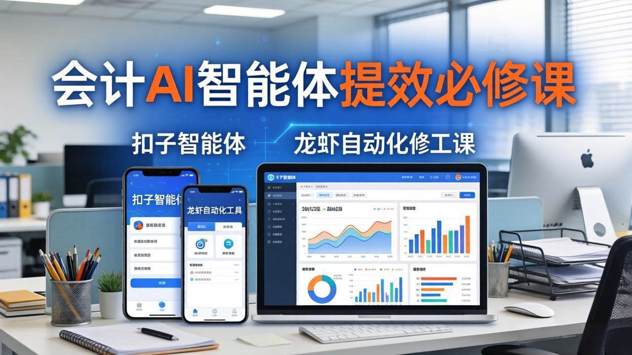 图片[1]|财务会计AI智能体提效必修课：扣子智能体+龙虾自动化+报表分析，一站式提升财务工作效率|52搬砖-我爱搬砖网
