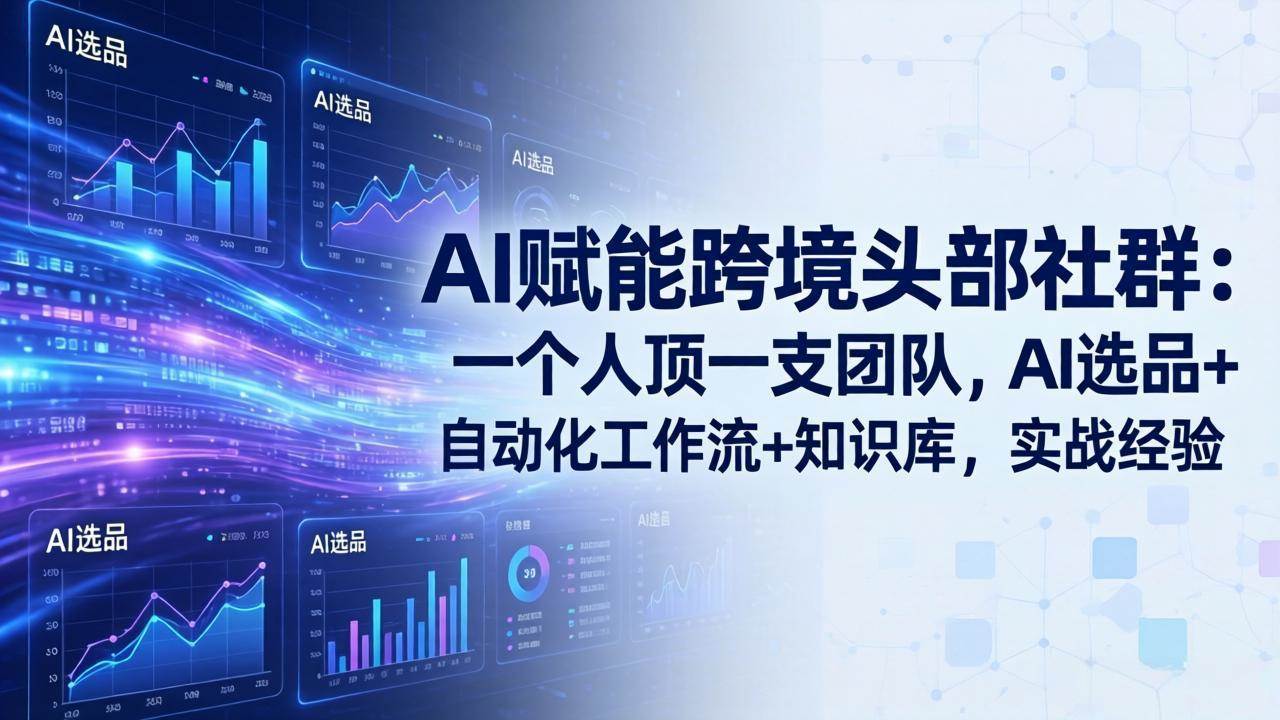 图片[1]|AI赋能跨境头部社群-更新4月23：一个人顶一支团队，AI选品+自动化工作流+知识库，实战经验|52搬砖-我爱搬砖网