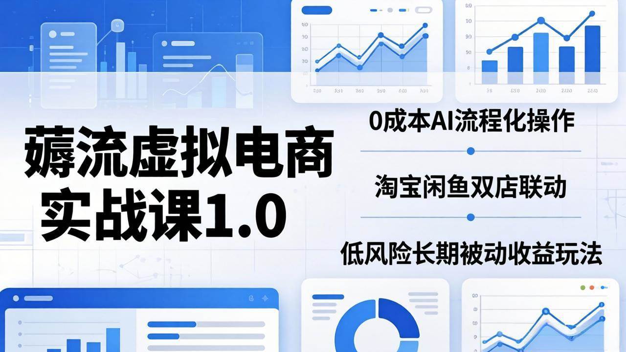 图片[1]|薅流虚拟电商实战课1.0：0成本AI流程化操作，淘宝闲鱼双店联动，低风险长期被动收益玩法|52搬砖-我爱搬砖网