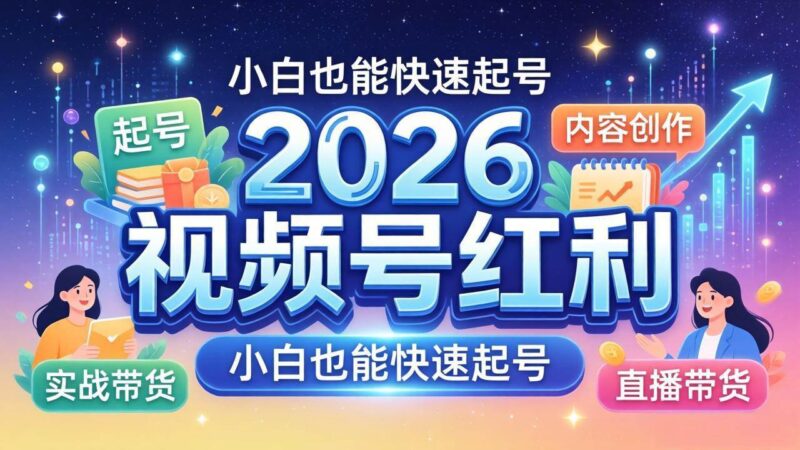 2026视频号红利实战营，大佬亲授起号、内容、直播、IP、投流、私域、矩阵全套落地打法|52搬砖-我爱搬砖网