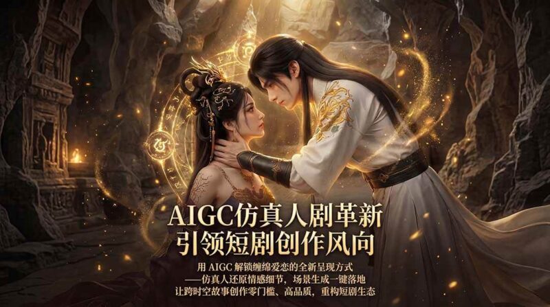 AIGC 仿真人短剧创作革新，解锁仙侠爱恋全新呈现，一键出高质场景，零门槛打造爆款剧集|52搬砖-我爱搬砖网