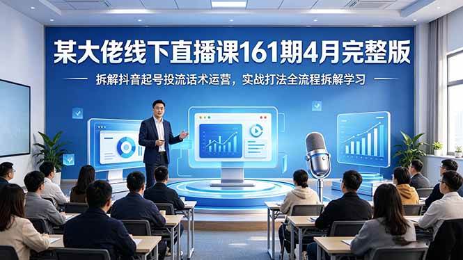 某大佬线下直播课161期4月完整版，拆解抖音起号投流话术运营，实战打法全流程拆解学习|52搬砖-我爱搬砖网
