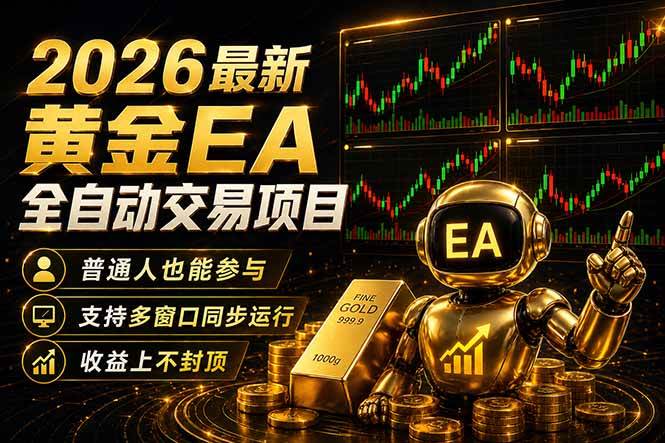 最新黄金EA量化赛道，全程自动执行，多窗口操作直接放大结果|52搬砖-我爱搬砖网