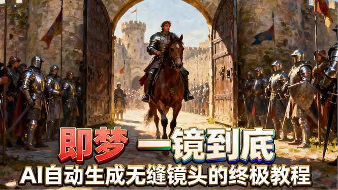 即梦AI一镜到底终极教程，智能补帧+运镜技巧，AI自动生成无缝丝滑长镜头高效出片|52搬砖-我爱搬砖网