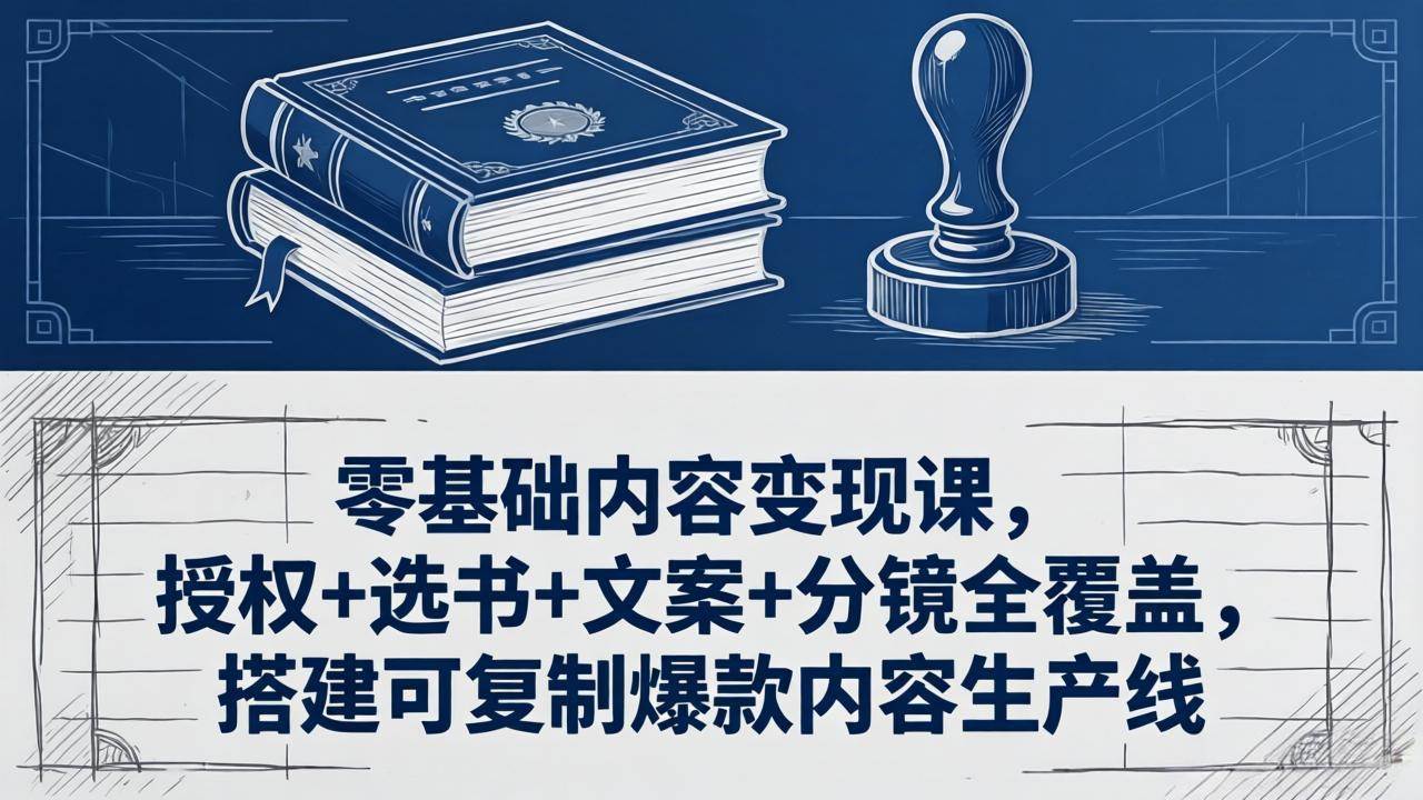 图片[1]|零基础内容变现课，授权+选书+文案+分镜全覆盖，搭建可复制爆款内容生产线|52搬砖-我爱搬砖网