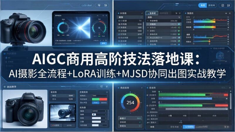 AIGC商用高阶技法落地课：AI摄影全流程+LoRA训练+MJSD协同出图实战教学|52搬砖-我爱搬砖网