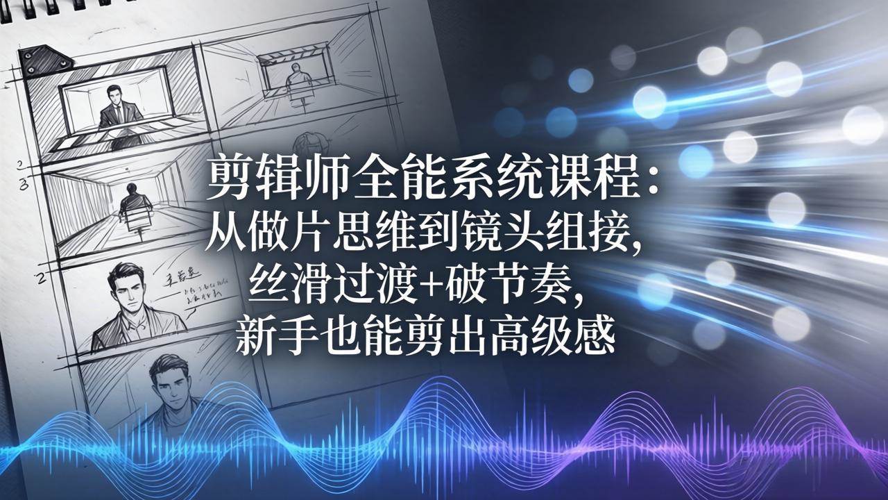 图片[1]|剪辑师全能系统课程：从做片思维到镜头组接，丝滑过渡+破节奏，新手也能剪出高级感|52搬砖-我爱搬砖网