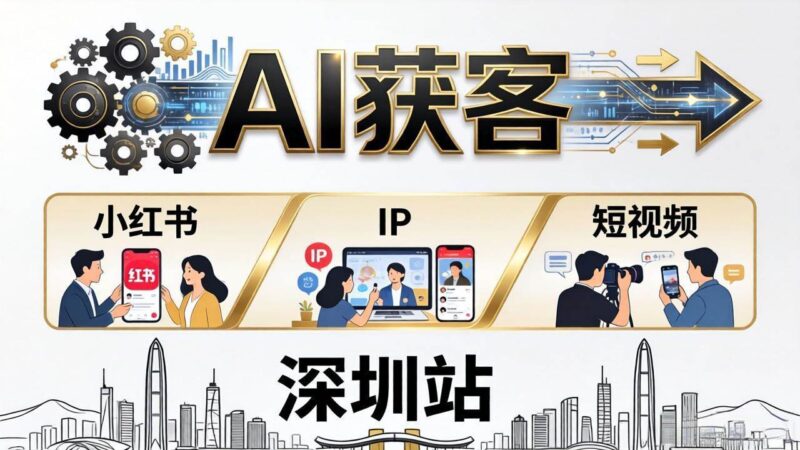 2026AI获客大课深圳站：4月17日-19日3天2夜拆透小红书+IP+短视频，老板操盘手必来|52搬砖-我爱搬砖网