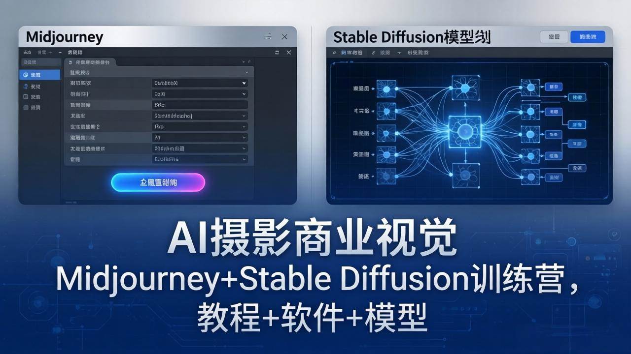 图片[1]|AI摄影商业视觉Midjourney+Stable Diffusion训练营，教程+软件+模型|52搬砖-我爱搬砖网