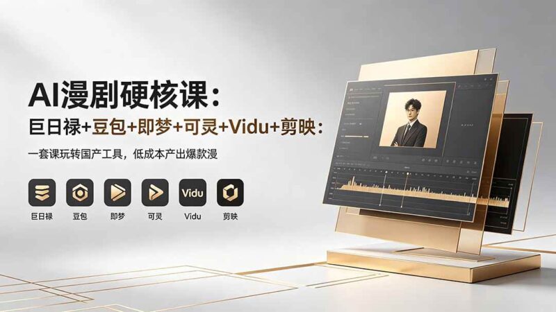 AI漫剧硬核课：巨日禄+豆包+即梦+可灵+Vidu+剪映：一套课玩转国产工具，低成本产出爆款漫剧|52搬砖-我爱搬砖网