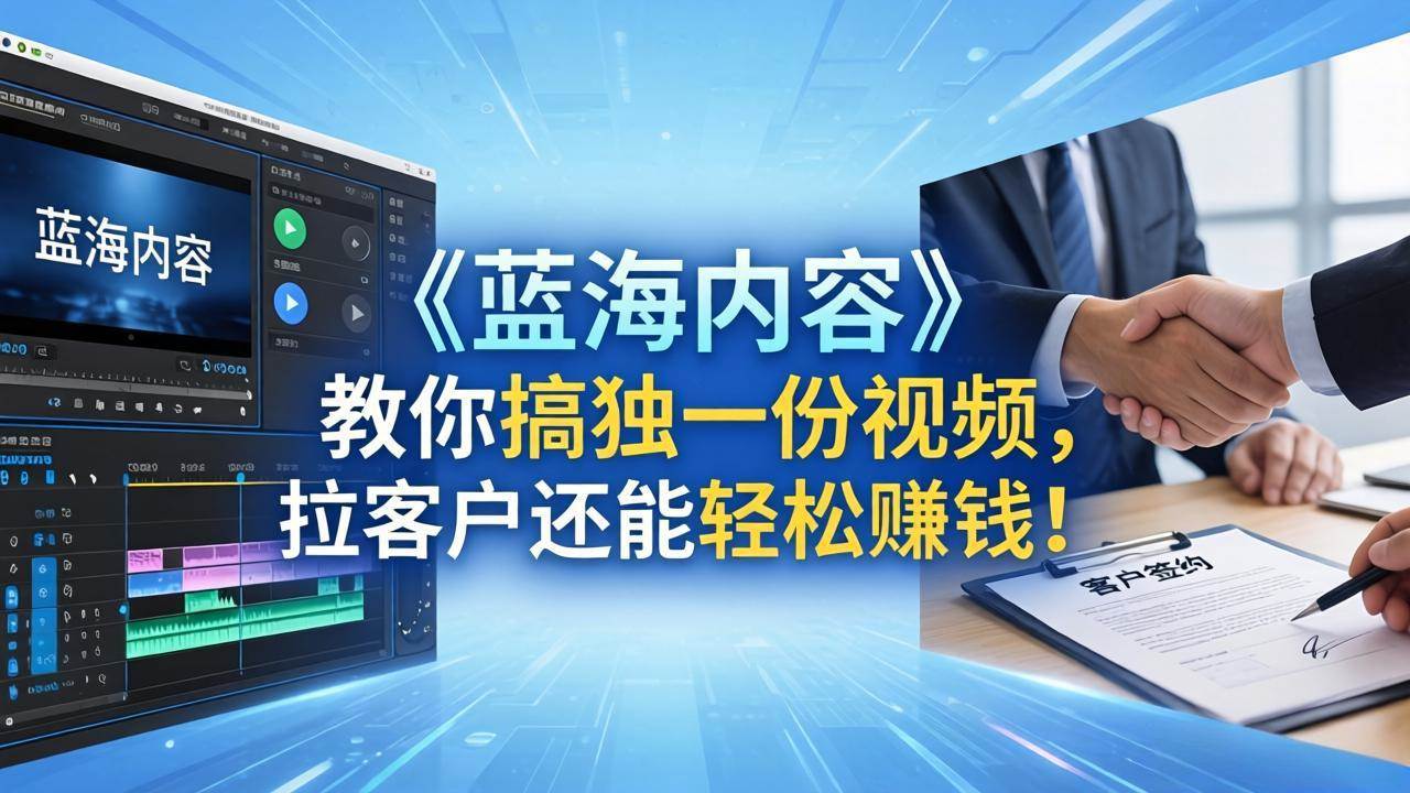 图片[1]|做视频卷不动了？《蓝海内容》教你搞独一份视频，拉客户还能轻松赚钱！|52搬砖-我爱搬砖网