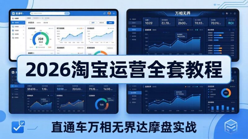 2026淘宝运营全套教程(更新5月3日)，直通车万相无界达摩盘实战，从基础到进阶提升流量转化|52搬砖-我爱搬砖网