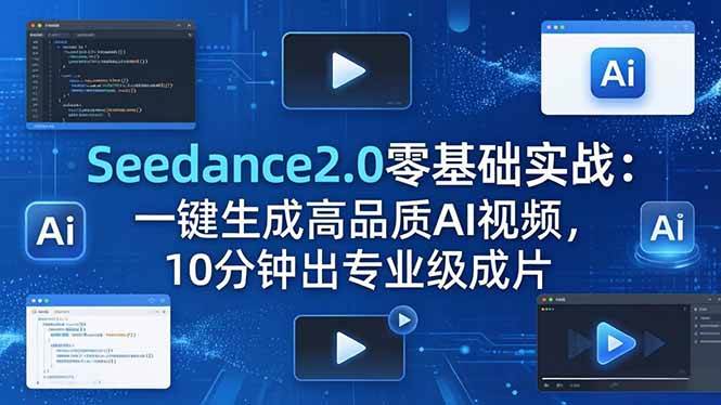 Seedance2.0零基础实战：一键生成高品质AI视频，10分钟出专业级成片|52搬砖-我爱搬砖网
