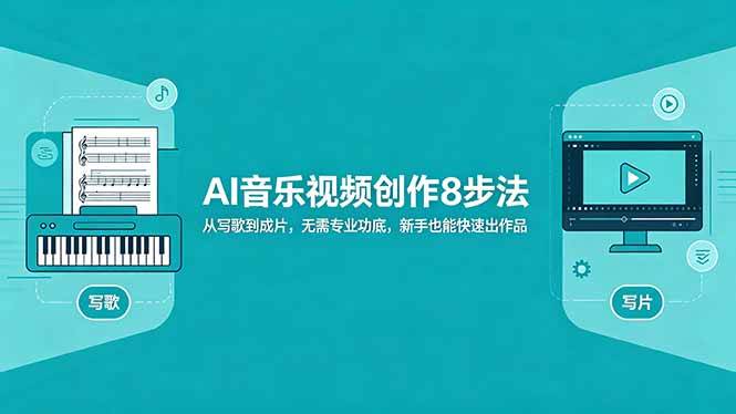 AI音乐视频创作8步法：从写歌到成片，无需专业功底，新手也能快速出作品|52搬砖-我爱搬砖网