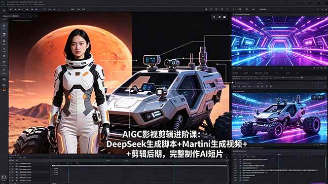 AIGC影视剪辑进阶课：DeepSeek生成脚本+Martini生成视频+剪辑后期，完整制作AI短片|52搬砖-我爱搬砖网