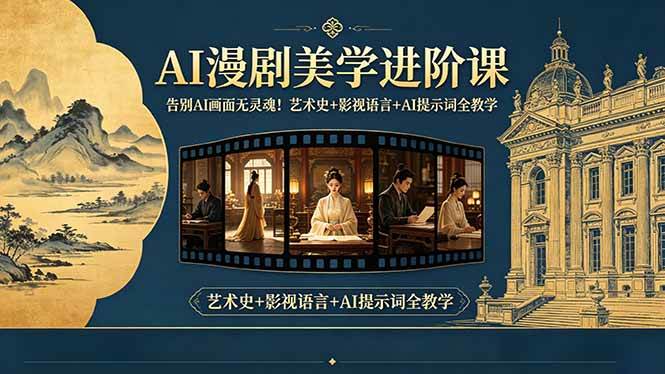告别AI画面无灵魂！AI漫剧美学进阶课，艺术史+影视语言+AI提示词全教学|52搬砖-我爱搬砖网