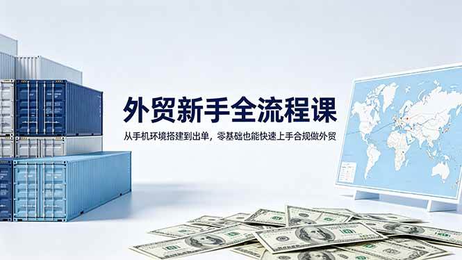 外贸新手全流程课：从手机环境搭建到出单，零基础也能快速上手合规做外贸|52搬砖-我爱搬砖网