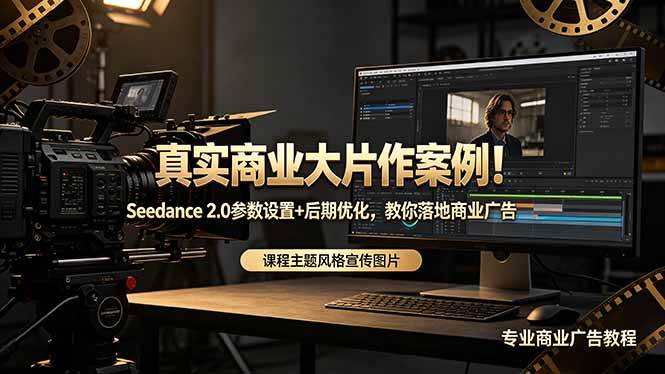 真实商业大片作案例！Seedance 2.0参数设置+后期优化，教你落地商业广告|52搬砖-我爱搬砖网