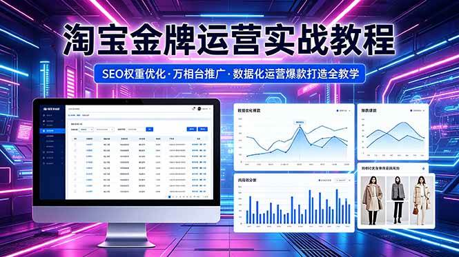 2026 淘宝金牌运营实战教程，SEO权重优化万相台推广，数据化运营爆款打造全教学|52搬砖-我爱搬砖网