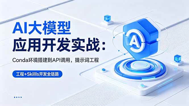 AI 大模型应用开发实战：Conda环境搭建到API调用，提示词工程+Skills开发全链路|52搬砖-我爱搬砖网
