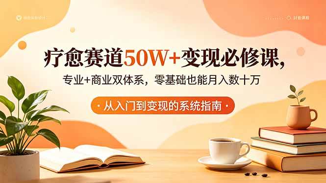 疗愈赛道50W+变现必修课，专业+商业双体系，零基础也能月入数十万|52搬砖-我爱搬砖网