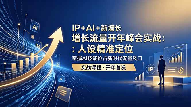 IP+AI+新增长 流量开年 峰会实战：人设精准定位 掌握AI技能抢占新时代流量风口|52搬砖-我爱搬砖网