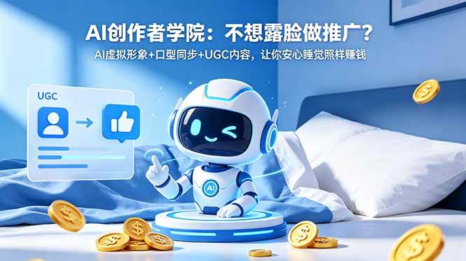 AI创作者学院：不想露脸做推广？AI虚拟形象+口型同步+UGC内容，让你安心睡觉照样赚钱|52搬砖-我爱搬砖网