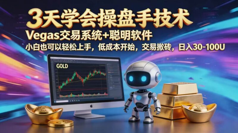 三天学会操盘手技术,vegas技术+聪明软件,小白也可以轻松上手,日入1000+|52搬砖-我爱搬砖网