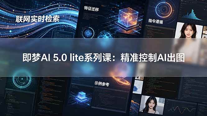 即梦AI 5.0 lite实战课：联网实时检索+特征迁移+指令遵循+示例参考，精准控制AI出图|52搬砖-我爱搬砖网