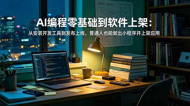 AI编程零基础到软件上架:从安装开发工具到发布上线,普通人也能做出小程序并上架应用商店|52搬砖-我爱搬砖网