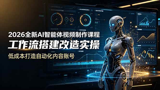 2026全新AI Codex智能体视频制作课程，工作流搭建改造实操，低成本打造自动化内容账号|52搬砖-我爱搬砖网