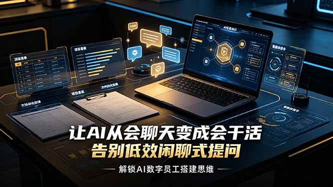 让AI从会聊天变成会干活，告别低效闲聊式提问，解锁AI数字员工搭建思维|52搬砖-我爱搬砖网