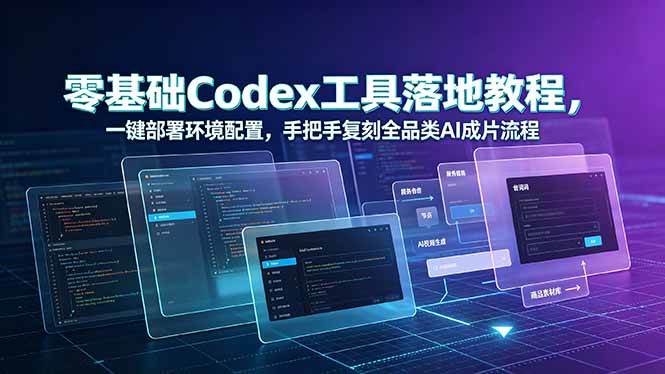 零基础Codex工具落地教程，一键部署环境配置，手把手复刻全品类AI成片流程|52搬砖-我爱搬砖网