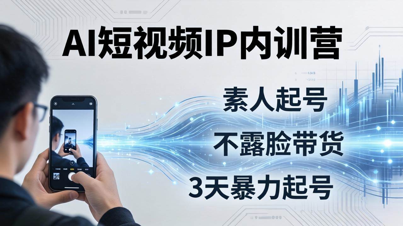 图片[1]|2026AI短视频IP内训营-更新：从素人起号到不露脸带货，3天暴力起号全流程拆解|52搬砖-我爱搬砖网