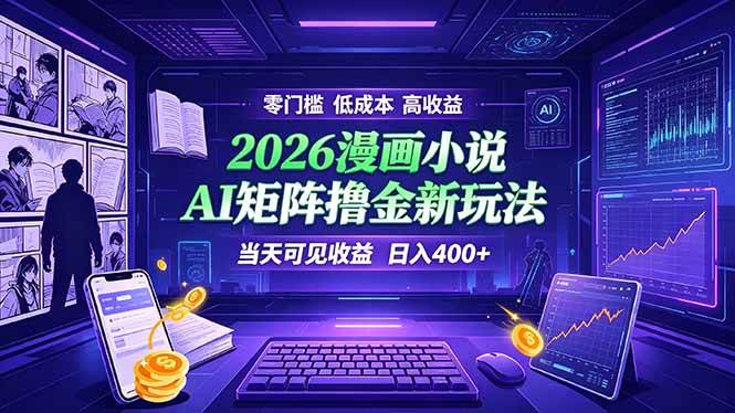 爆款小说漫画大阅读    ai矩阵操作    当天可见收益  日入400+    零门槛    高收益|52搬砖-我爱搬砖网
