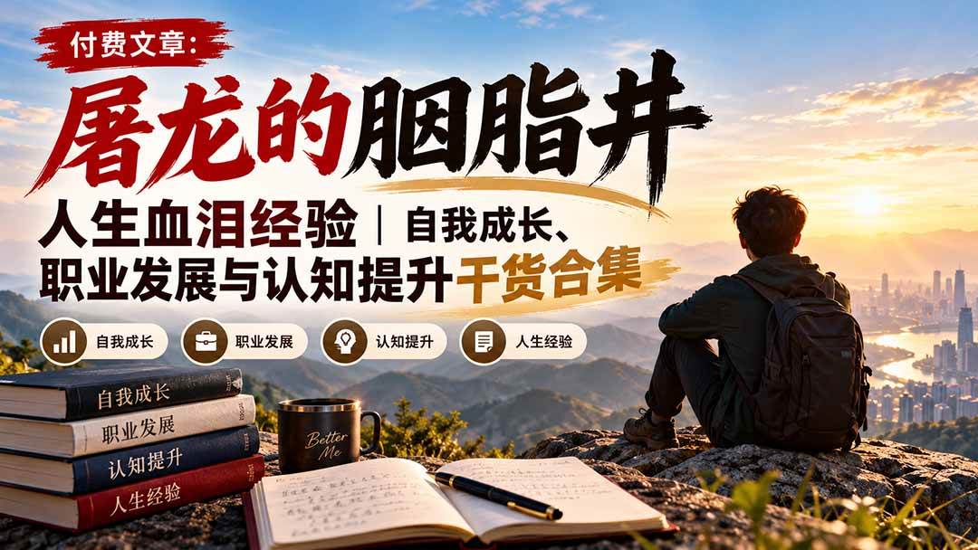 图片[1]|付费文章：屠龙的胭脂井人生血泪经验｜自我成长、职业发展与认知提升干货合集|52搬砖-我爱搬砖网