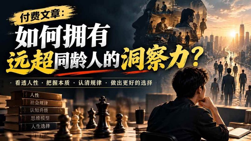 付费文章：如何拥有远超同龄人的洞察力？|52搬砖-我爱搬砖网