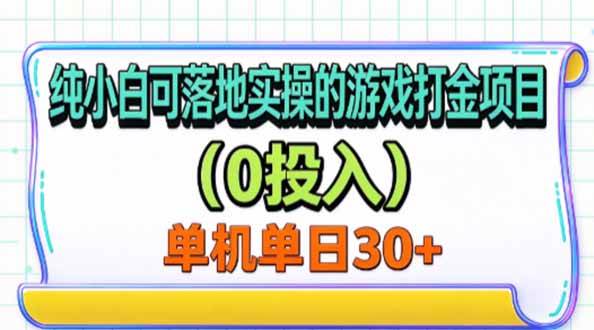 纯小白可落地实操的游戏打金项目单机单号30+|52搬砖-我爱搬砖网