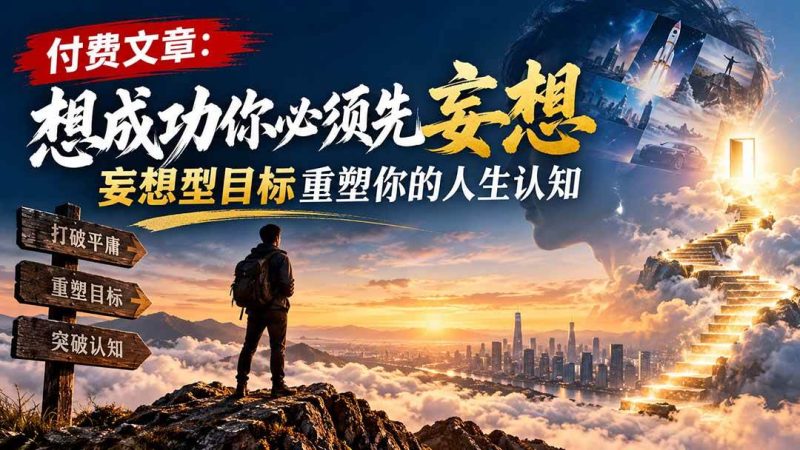付费文章：想成功你必须先妄想，妄想型目标重塑你的人生认知|52搬砖-我爱搬砖网
