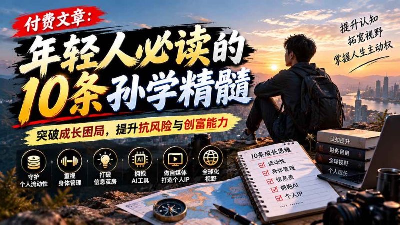 付费文章：年轻人必读的10条孙学精髓，突破成长困局，提升抗风险与创富能力|52搬砖-我爱搬砖网
