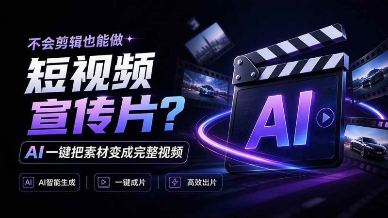 我跪下来了!不会剪辑也能做短视频宣传片? AI 一键把素材变成完整视频,真是神奇,OpenFilm 超省事|52搬砖-我爱搬砖网