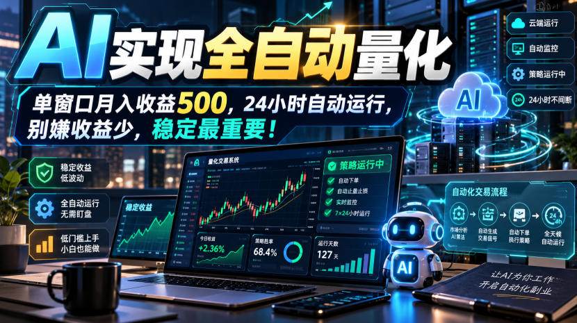 图片[1]|AI全自动量化项目，长期稳定可落地，0门槛躺赚稳定项目！|52搬砖-我爱搬砖网