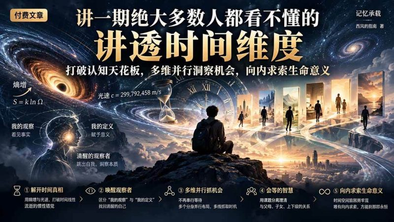 付费文章：讲一期绝大多数人都看不懂的，讲透时间维度，打破认知天花板，多维并行洞察机会，向内求索生命意义|52搬砖-我爱搬砖网