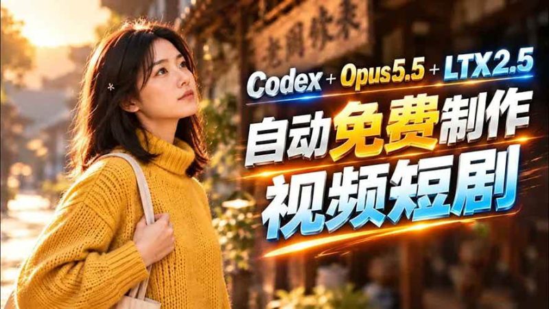 Codex 出图 + 免费 LTX-2.5 生成视频，Claude Opus 5.5 全自动剪出 1 分钟情感短剧《停了的表》|52搬砖-我爱搬砖网