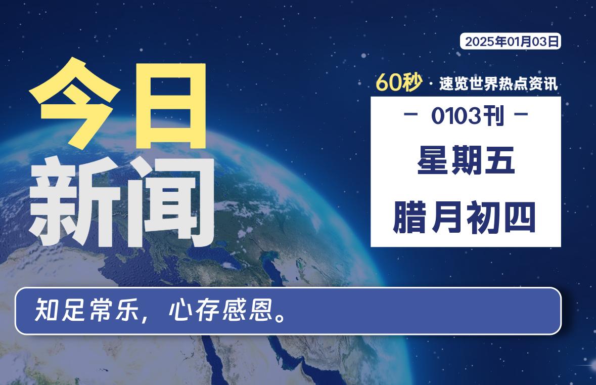 01月03日，星期五, 每天1分钟，分享热点新闻-52搬砖网-52banz.cn|52搬砖-我爱搬砖网